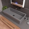 Alfi Brand 36 inch Grey Matte Above Mount Fireclay Bathroom Trough Sink AB36TRGM - alternate 1